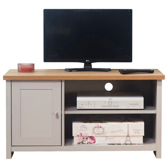 Lancaster Compact TV Unit, Grey and Oak for TVs up to 42"