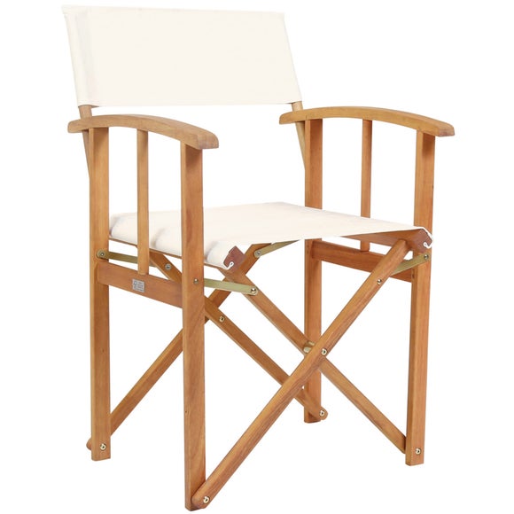 Charles Bentley Cream Wooden 2 Folding Directors Chairs