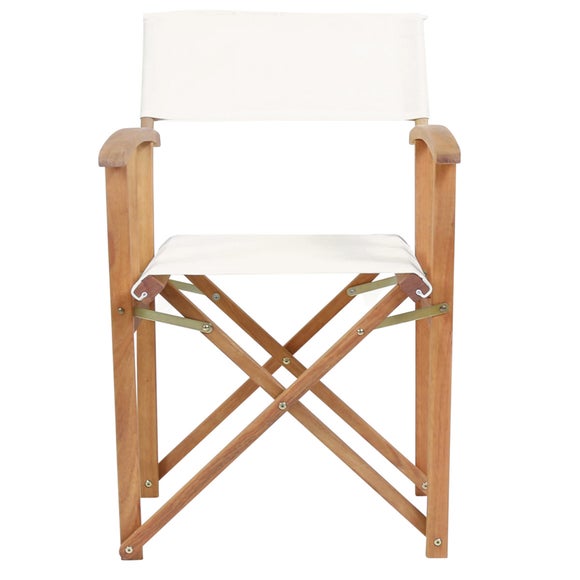 Charles Bentley Cream Wooden 2 Folding Directors Chairs