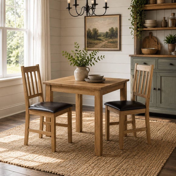 Coxmoor 4 Seater Square Dining Table, Solid Oak