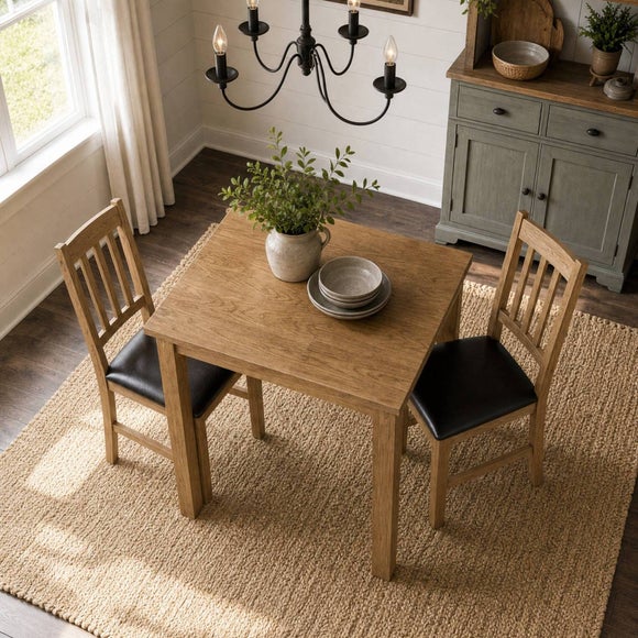 Coxmoor 4 Seater Square Dining Table, Solid Oak
