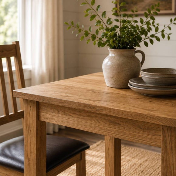 Coxmoor 4 Seater Square Dining Table, Solid Oak