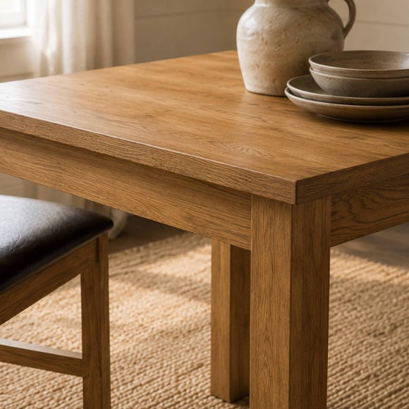 Coxmoor 4 Seater Square Dining Table, Solid Oak
