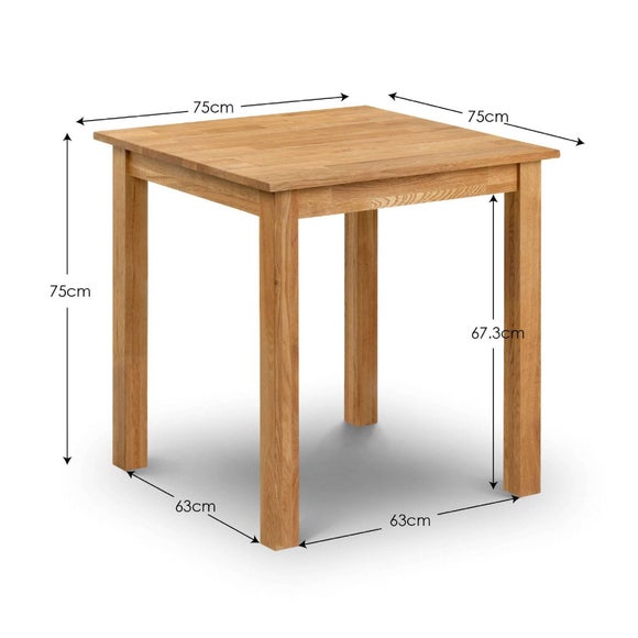 Coxmoor 4 Seater Square Dining Table, Solid Oak