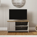 Lancaster Compact TV Unit, Grey and Oak for TVs up to 42"
