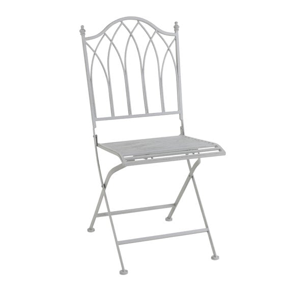 Foldable 2 Seater Wrought Iron Grey Bistro Set