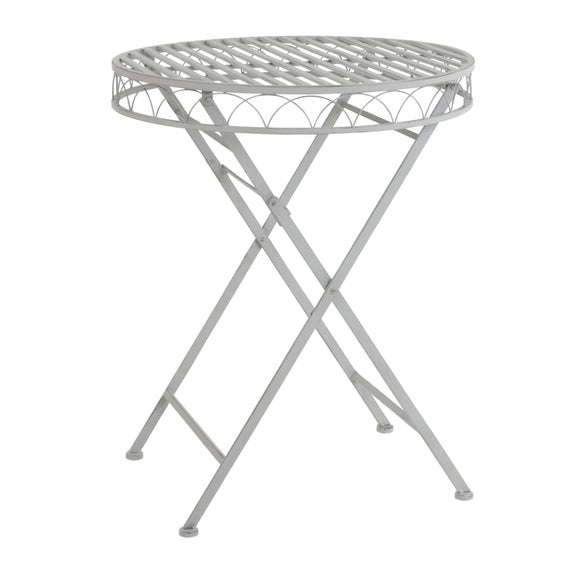 Foldable 2 Seater Wrought Iron Grey Bistro Set
