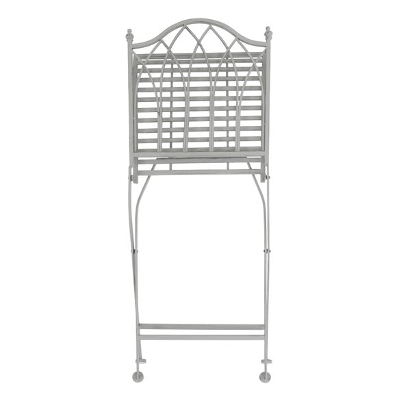 Foldable 2 Seater Wrought Iron Grey Bistro Set