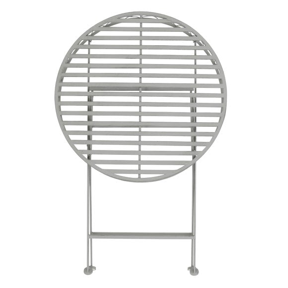Foldable 2 Seater Wrought Iron Grey Bistro Set