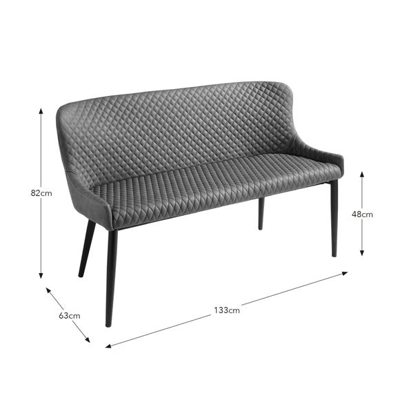 Montreal 2 Seater Dining Bench, Faux Leather, 133cm, product image 6