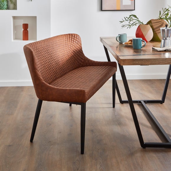 Montreal 2 Seater Dining Bench, Faux Leather, 133cm, product image 8