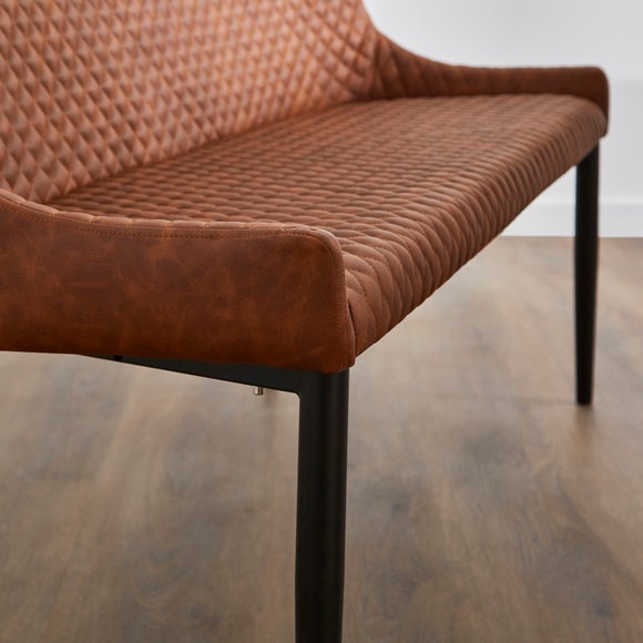 Montreal 2 Seater Dining Bench, Faux Leather, 133cm, product image 9