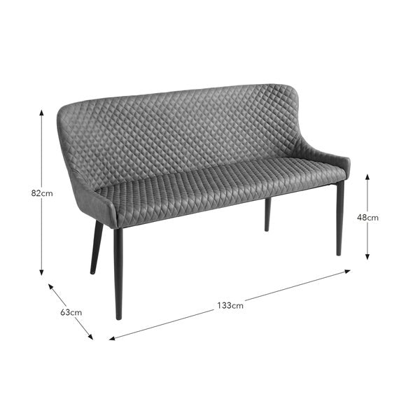 Montreal 2 Seater Dining Bench, Faux Leather, 133cm, product image 12