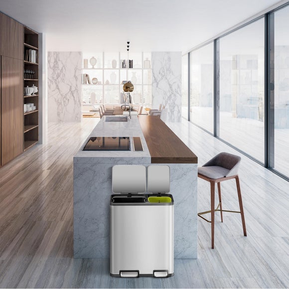 EKO Ecocasa II 30/20L Stainless Steel Recycling Bin