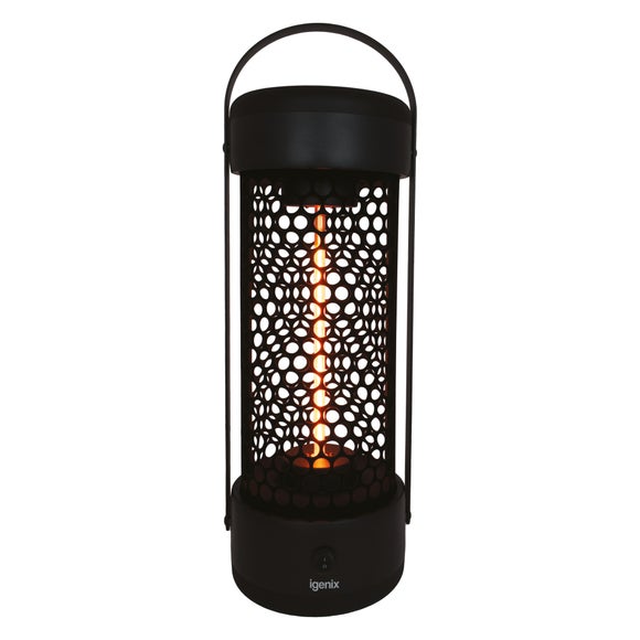 1200W Igenix Portable Outdoor Tower Heater Black