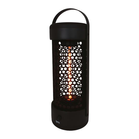 1200W Igenix Portable Outdoor Tower Heater Black