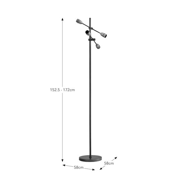 Marsden Industrial 4 Light Floor Lamp