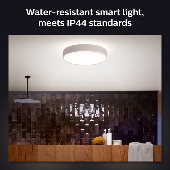 Philips HUE Devere Medium Smart LED Bathroom Flush Ceiling Light