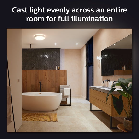 Philips HUE Devere Medium Smart LED Bathroom Flush Ceiling Light