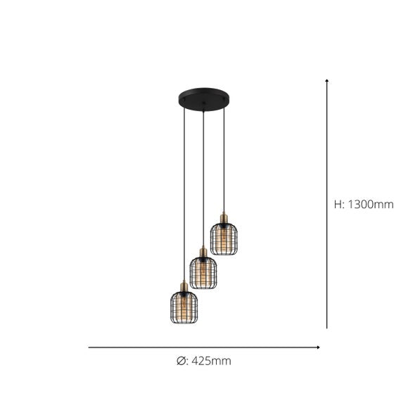 EGLO Chisle 3 Light Cluster Ceiling Light
