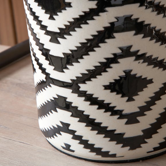 Chirala Tall Ikat Ceramic and Velvet Table Lamp