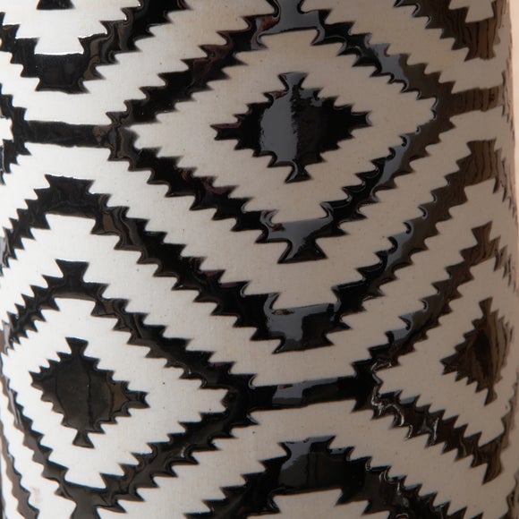 Chirala Tall Ikat Ceramic and Velvet Table Lamp