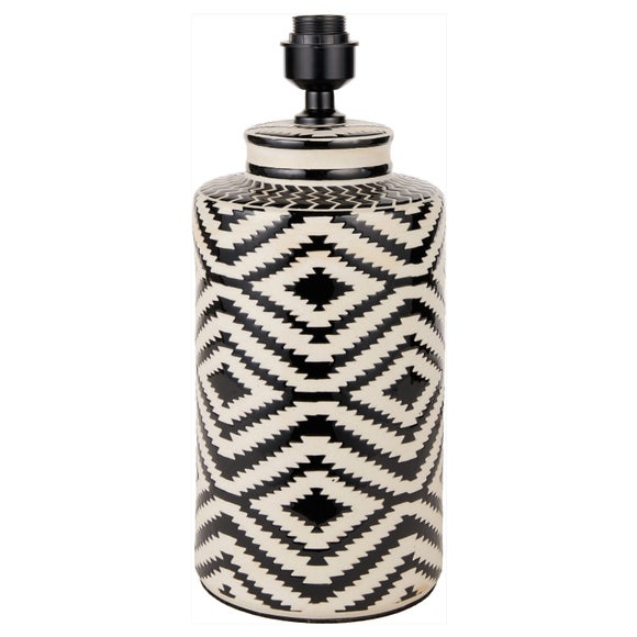 Chirala Tall Ikat Ceramic and Velvet Table Lamp