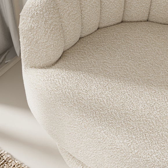 Elena Boucle Scalloped Swivel Chair