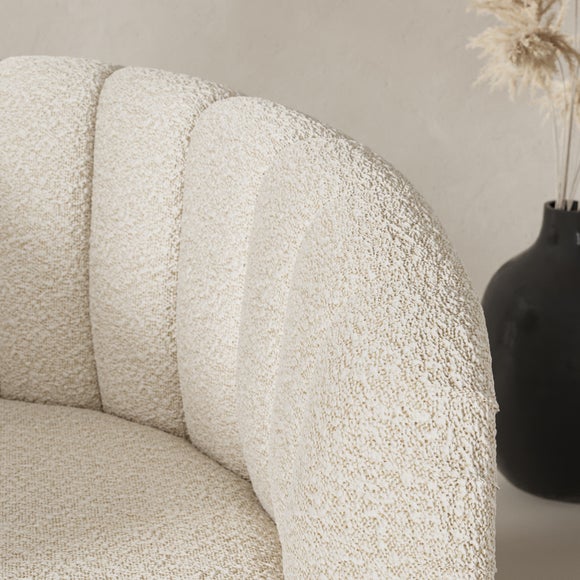 Elena Boucle Scalloped Swivel Chair