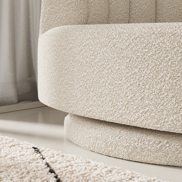 Elena Boucle Scalloped Swivel Chair
