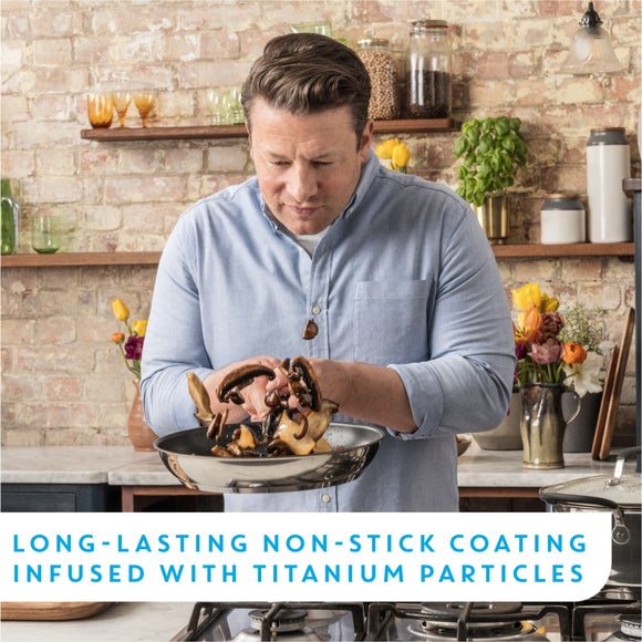 Jamie Oliver by Tefal Quick & Easy Stainless Steel 4 Piece Pan Set