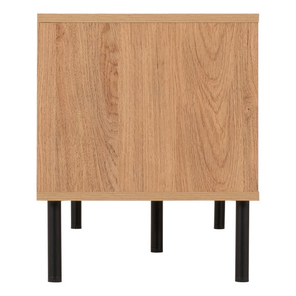 Leon 2 Door TV Unit Stand for TVs up to 65", Oak Effect