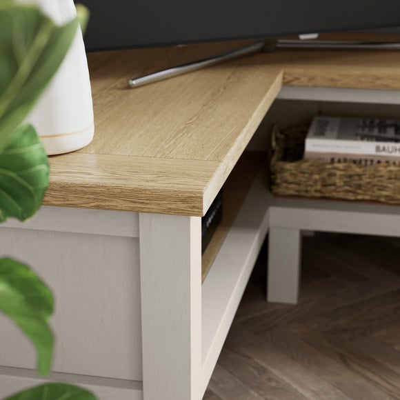 Olney Open Corner TV Unit for TVs up to 55", Stone