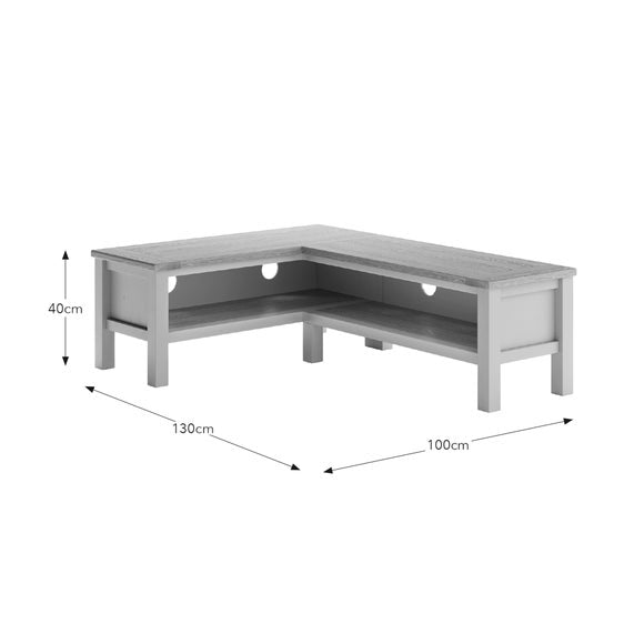 Olney Open Corner TV Unit for TVs up to 55", Stone