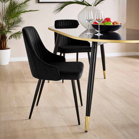 Shea Set of 2 Dining Chairs, Velvet, product image 1