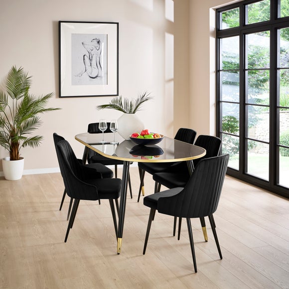 Shea Set of 2 Dining Chairs, Velvet, product image 2