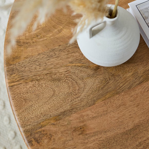 Khari Round Coffee Table, Midtone Mango Wood
