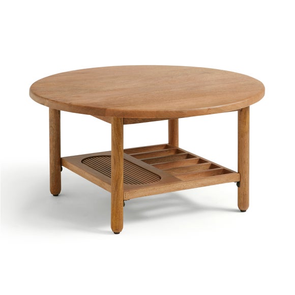 Khari Round Coffee Table, Midtone Mango Wood