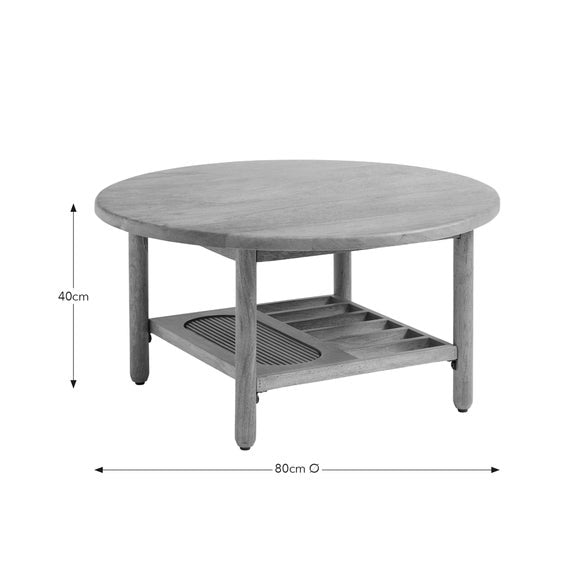 Khari Round Coffee Table, Midtone Mango Wood