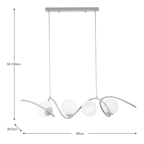 Wonder 4 Light Adjustable Diner Ceiling Light