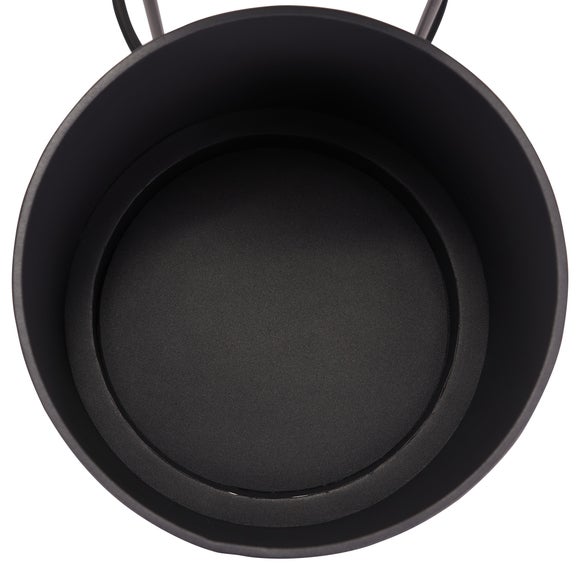Set of 2 Round Graphite Metal Plant Stands