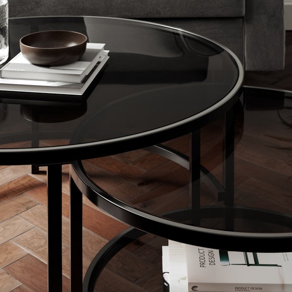 Sofia Glass Coffee Nest of Tables, product image 10