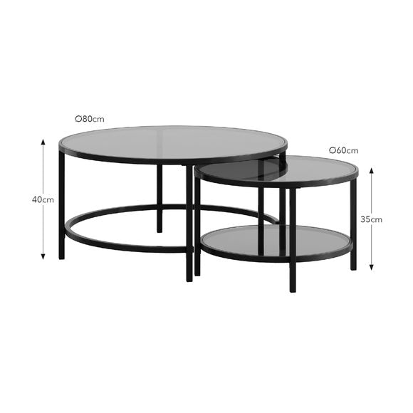 Sofia Glass Coffee Nest of Tables, product image 14