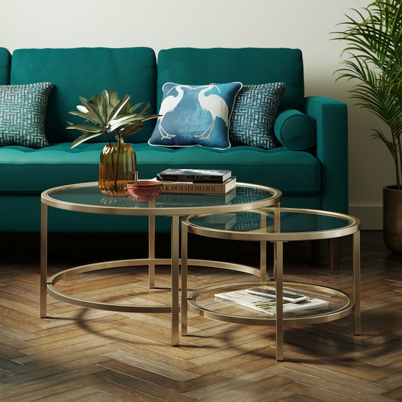 Sofia Glass Coffee Nest of Tables, product image 1