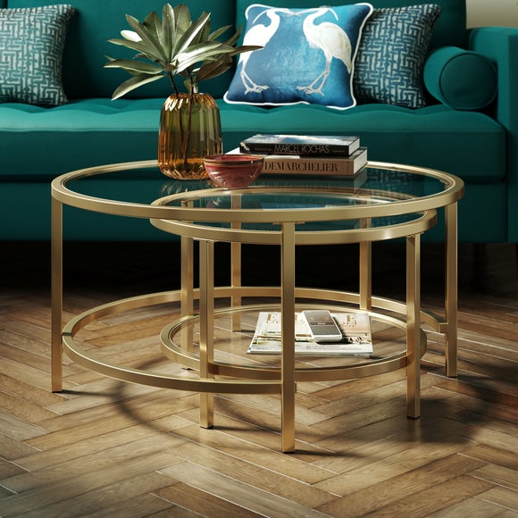 Sofia Glass Coffee Nest of Tables, product image 2