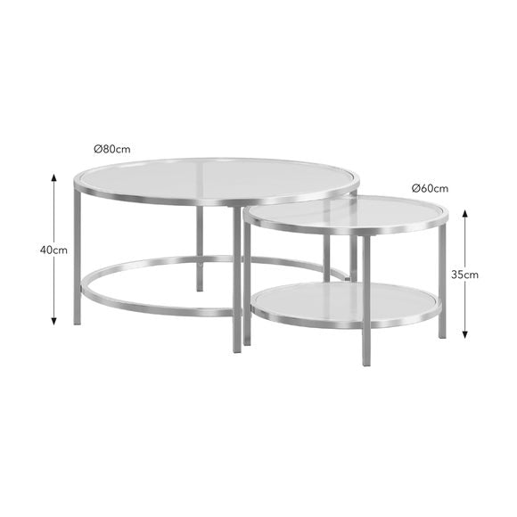 Sofia Glass Coffee Nest of Tables, product image 7