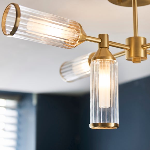 Vogue Bailey Art Deco 6 Light Semi Flush Ceiling Light