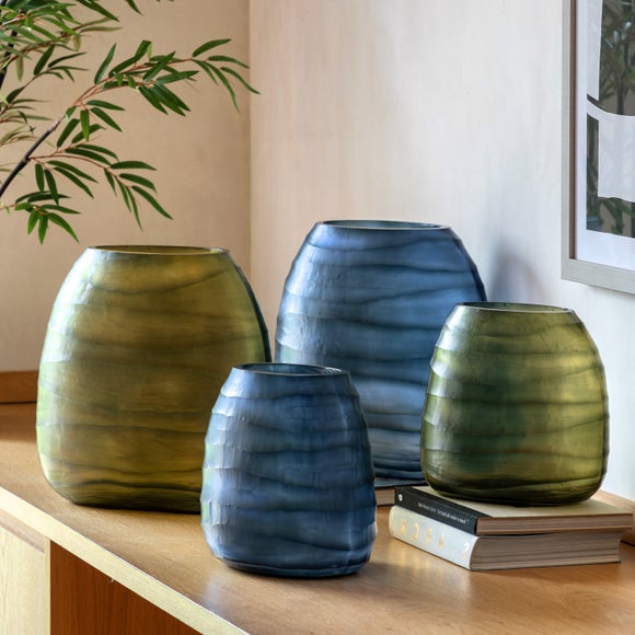 Sintra Hand Blown Carved Glass Vase, product image 3