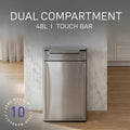 Simplehuman 2424L Stainless Steel Touch Bar Recycling Bin
