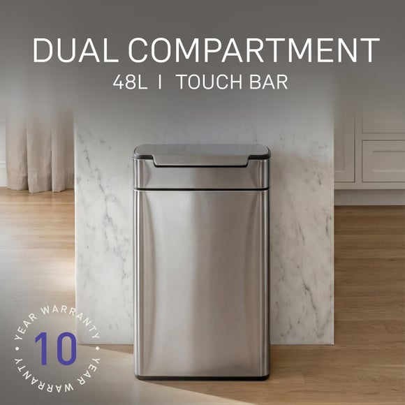 Simplehuman 2424L Stainless Steel Touch Bar Recycling Bin